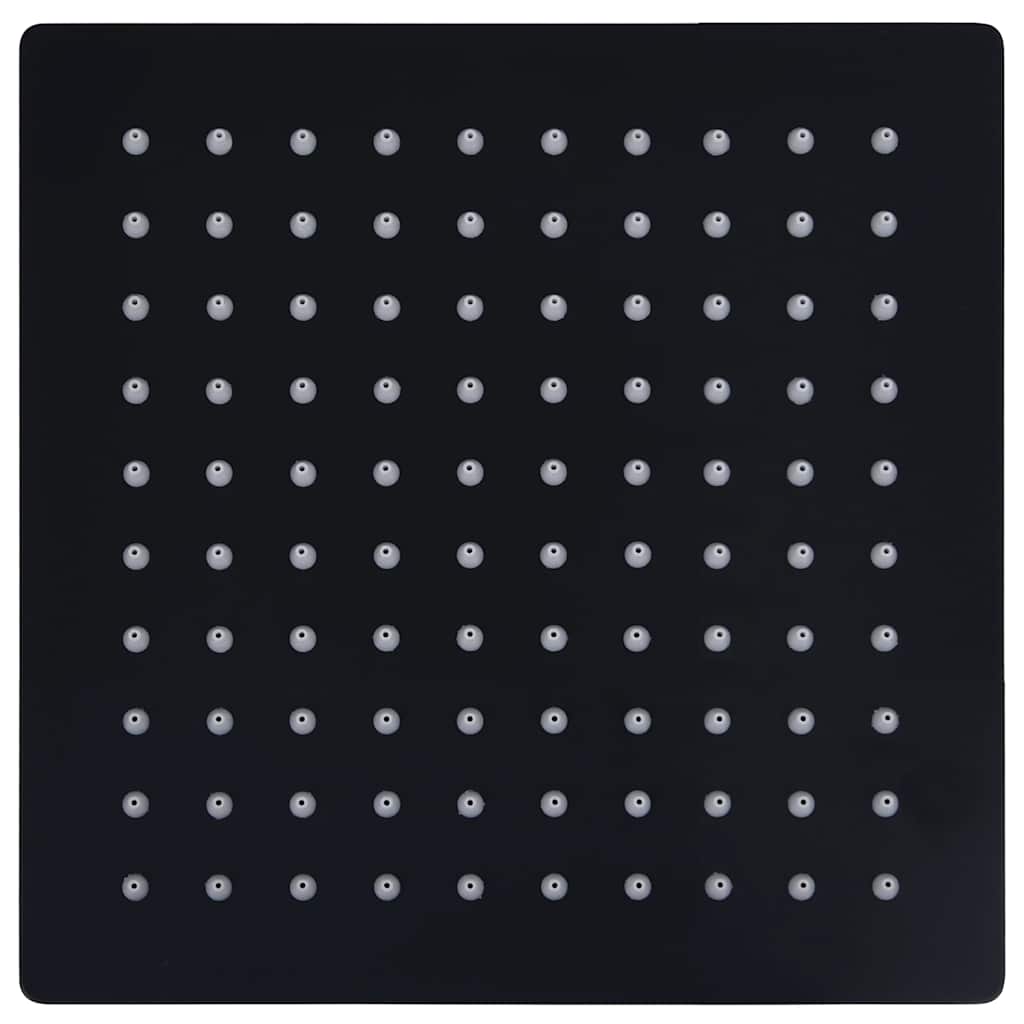 vidaXL Regenbrause Edelstahl 20x20 cm Quadrat Schwarz