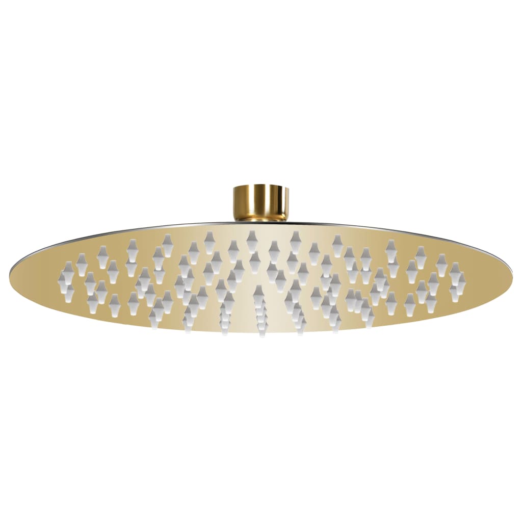 vidaXL Regenbrause Edelstahl 20 cm Rund Golden