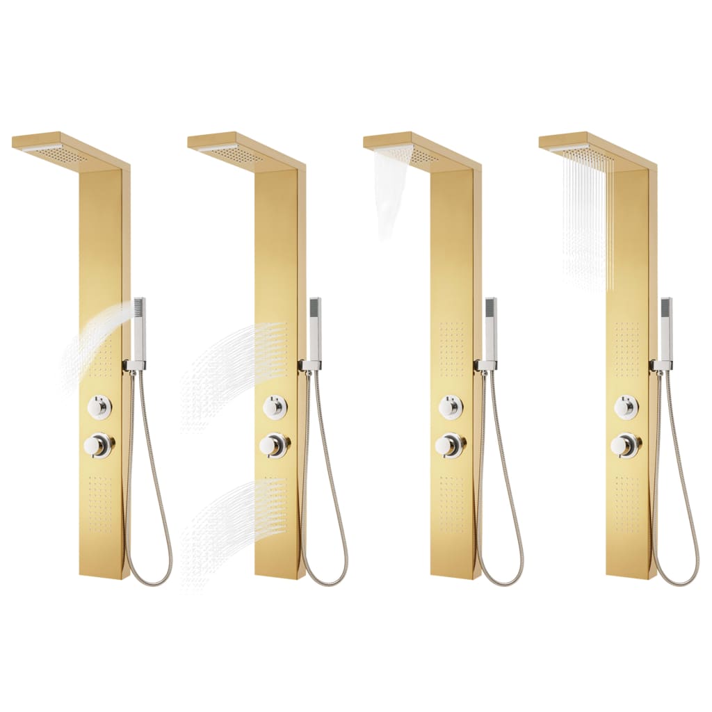 vidaXL Duschpaneel-System Edelstahl 201 Golden