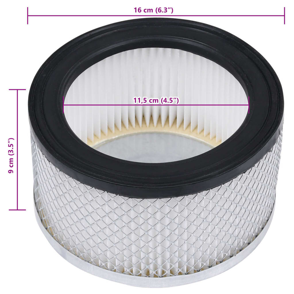 vidaXL HEPA Filter 2 Stk. für Aschesauger Waschbar
