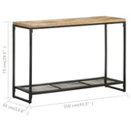 vidaXL Konsolentisch 110x35x75 cm Mango Massivholz