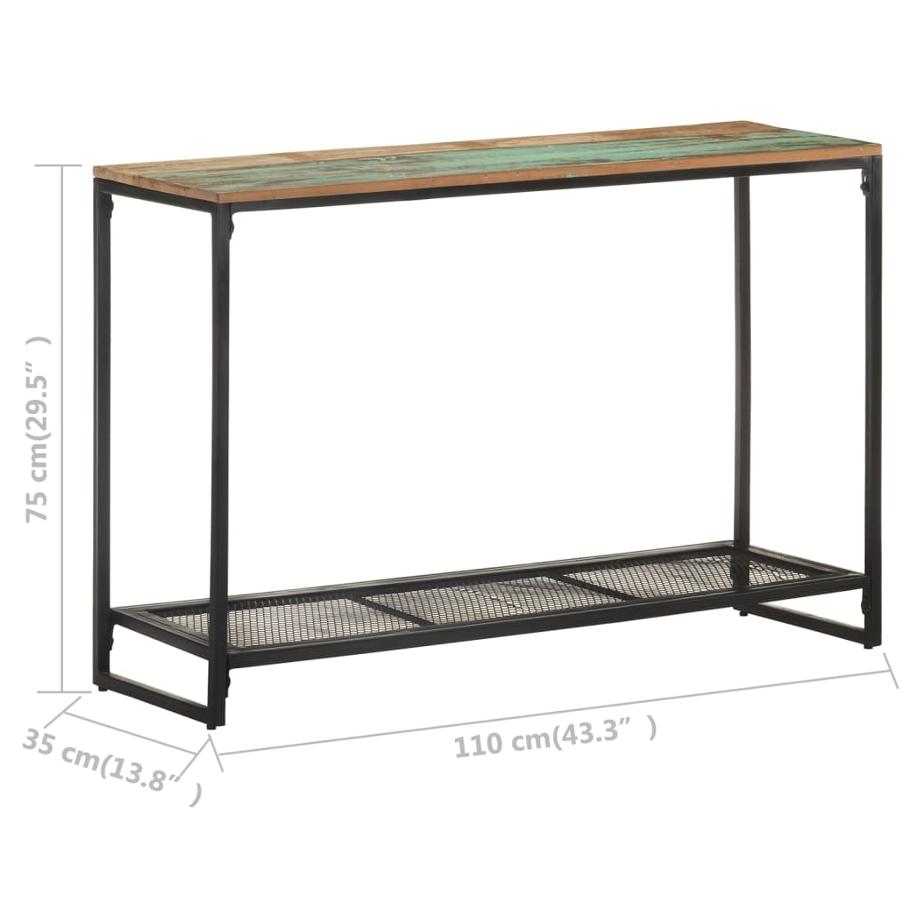 vidaXL Konsolentisch 110x35x75 cm Recyceltes Massivholz