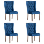 vidaXL Esszimmerstühle 4 Stk. Blau Samt
