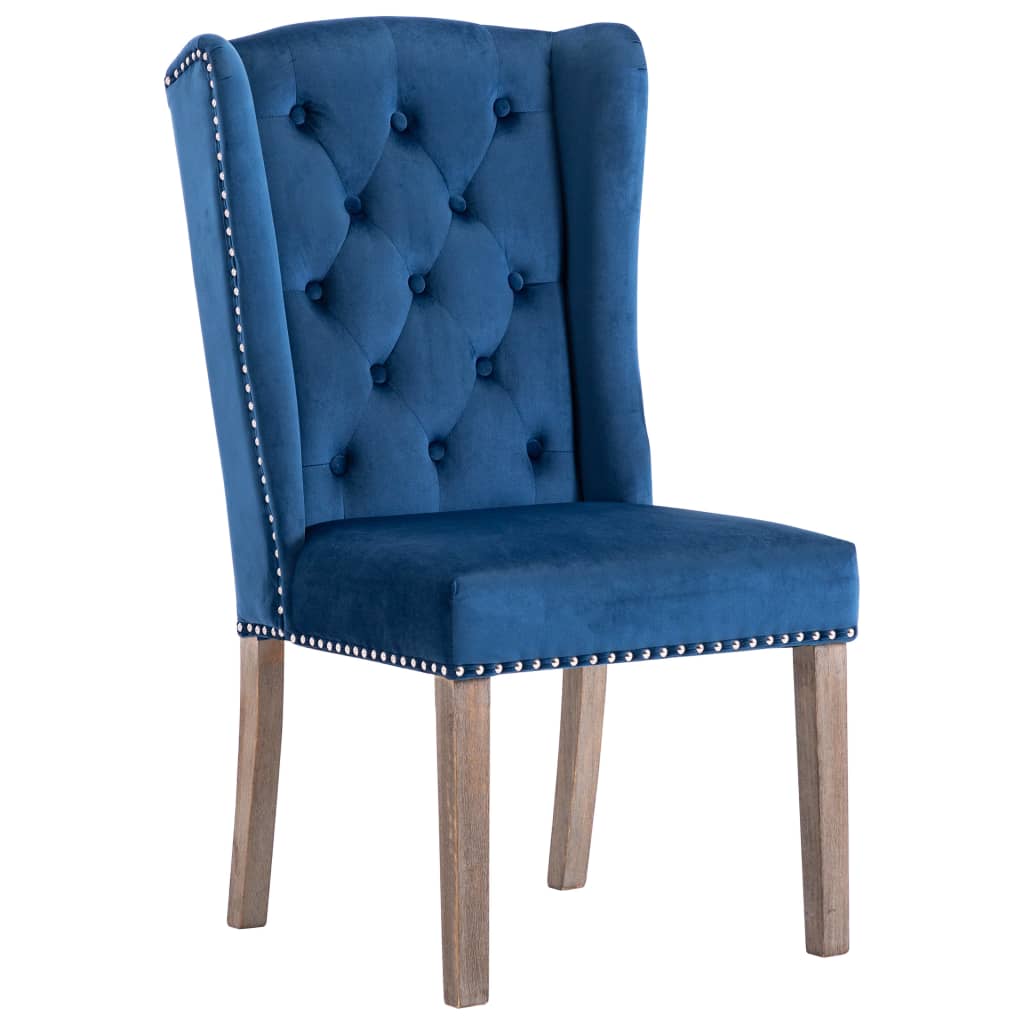 vidaXL Esszimmerstühle 4 Stk. Blau Samt