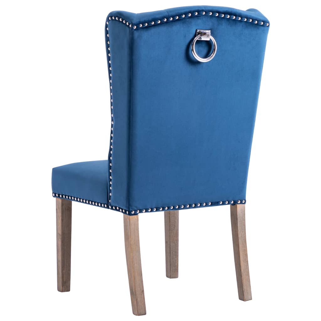 vidaXL Esszimmerstühle 4 Stk. Blau Samt