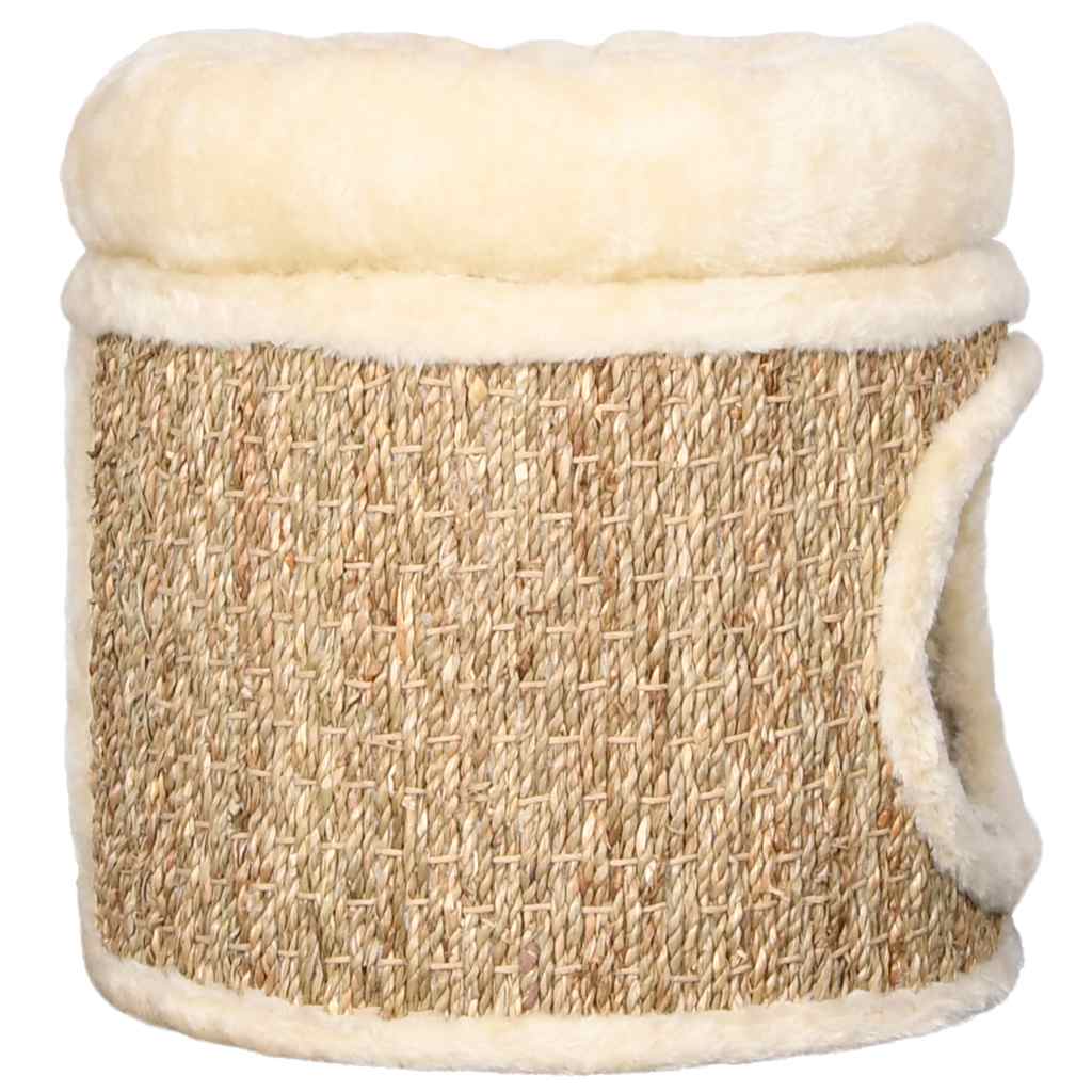 vidaXL Katzenhaus mit Luxuriösem Katzenbett 33 cm Seegras