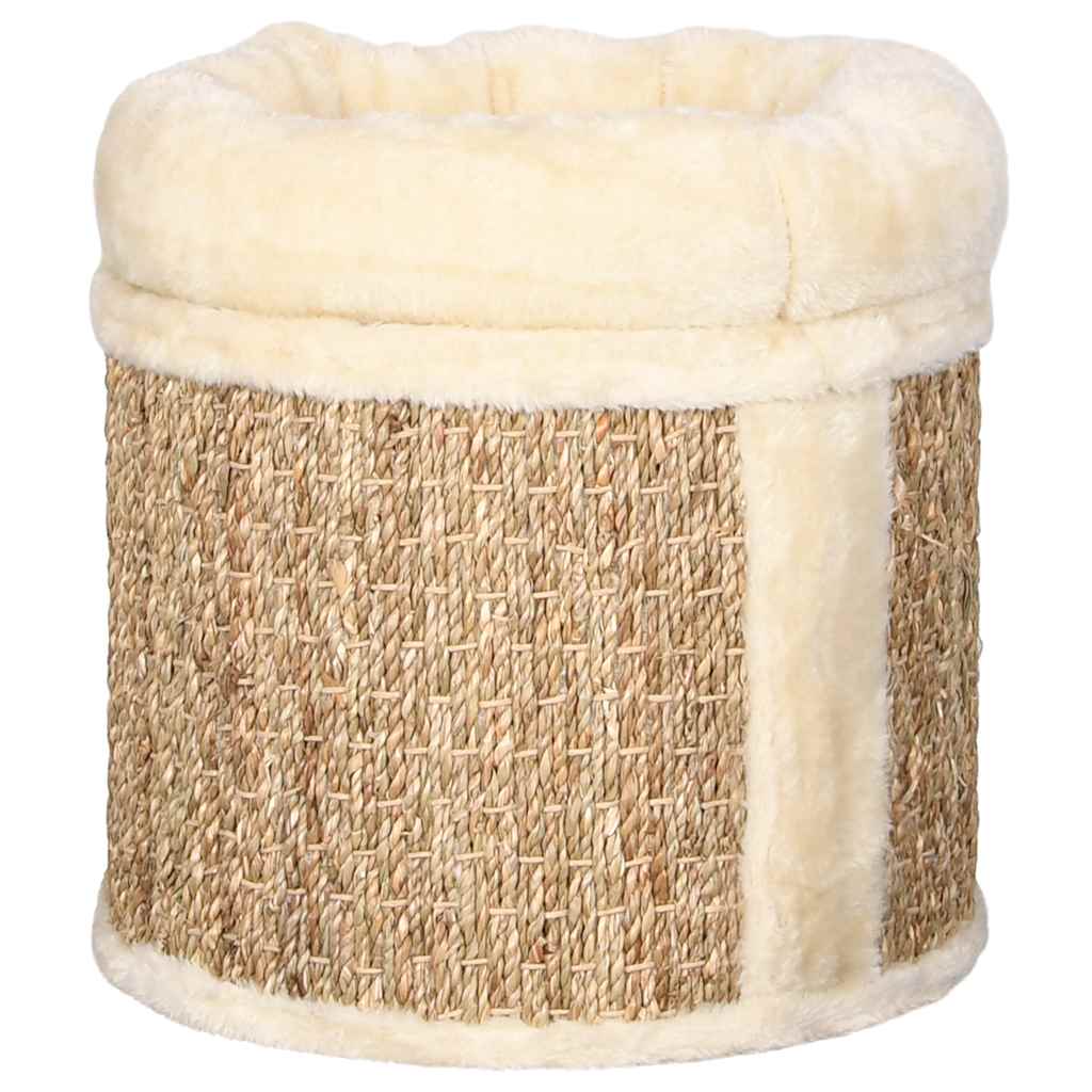 vidaXL Katzenhaus mit Luxuriösem Katzenbett 33 cm Seegras