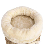 vidaXL Katzenhaus mit Luxuriösem Katzenbett 33 cm Seegras