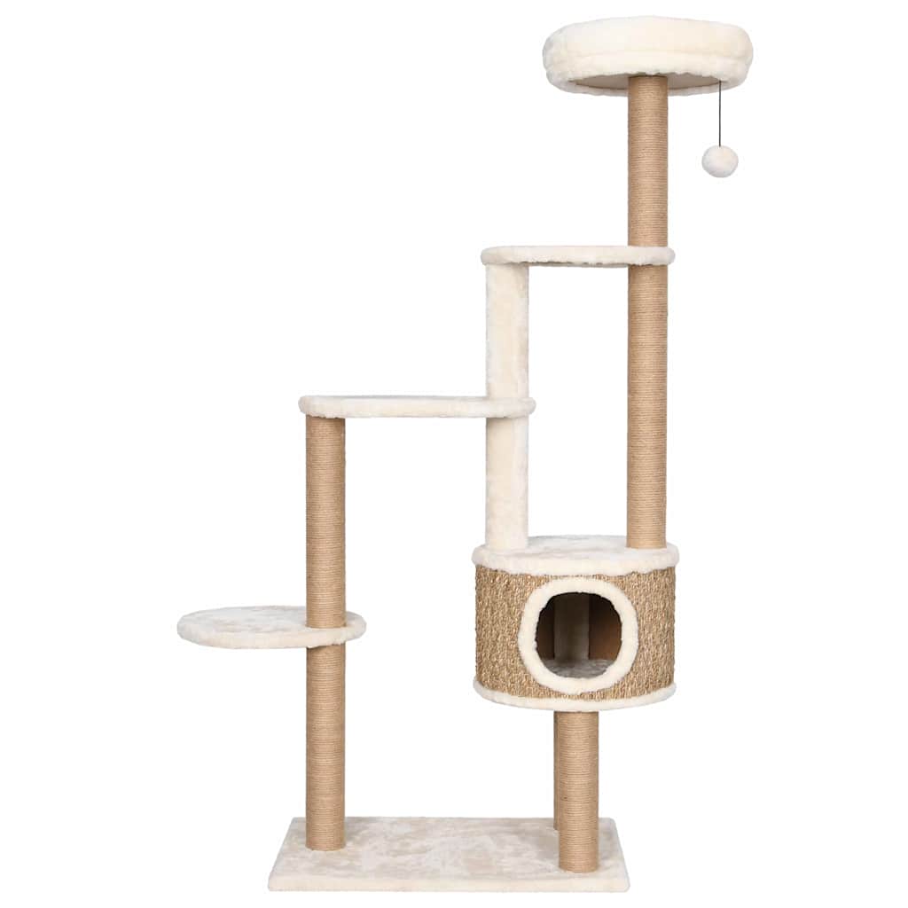 vidaXL Katzen-Kratzbaum mit Luxuriösem Kissen 148 cm Seegras