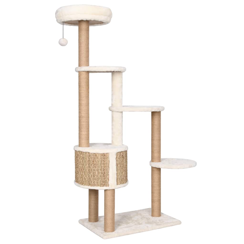 vidaXL Katzen-Kratzbaum mit Luxuriösem Kissen 148 cm Seegras