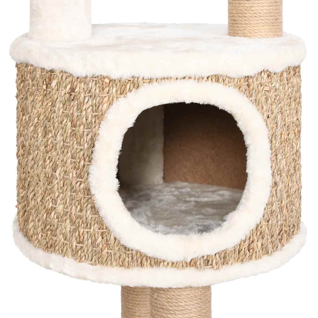 vidaXL Katzen-Kratzbaum mit Luxuriösem Kissen 148 cm Seegras