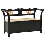 vidaXL Sitzbank mit Stauraum 126 cm Schwarz Massivholz Tanne