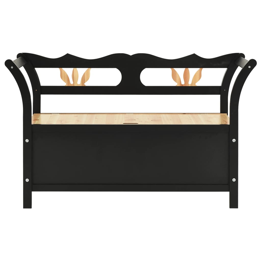 vidaXL Sitzbank mit Stauraum 126 cm Schwarz Massivholz Tanne