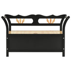 vidaXL Sitzbank mit Stauraum 126 cm Schwarz Massivholz Tanne
