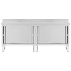 vidaXL Arbeitsschränke mit Schiebetüren 2 Stk. 200x50x(95-97) cm Edelstahl