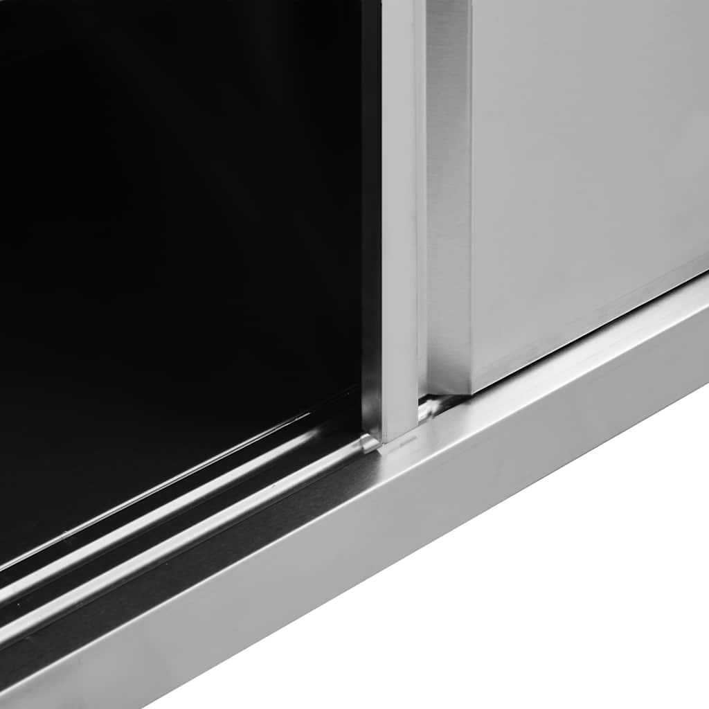 vidaXL Arbeitsschränke mit Schiebetüren 2 Stk. 200x50x(95-97) cm Edelstahl
