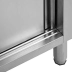 vidaXL Arbeitsschränke mit Schiebetüren 2 Stk. 200x50x(95-97) cm Edelstahl