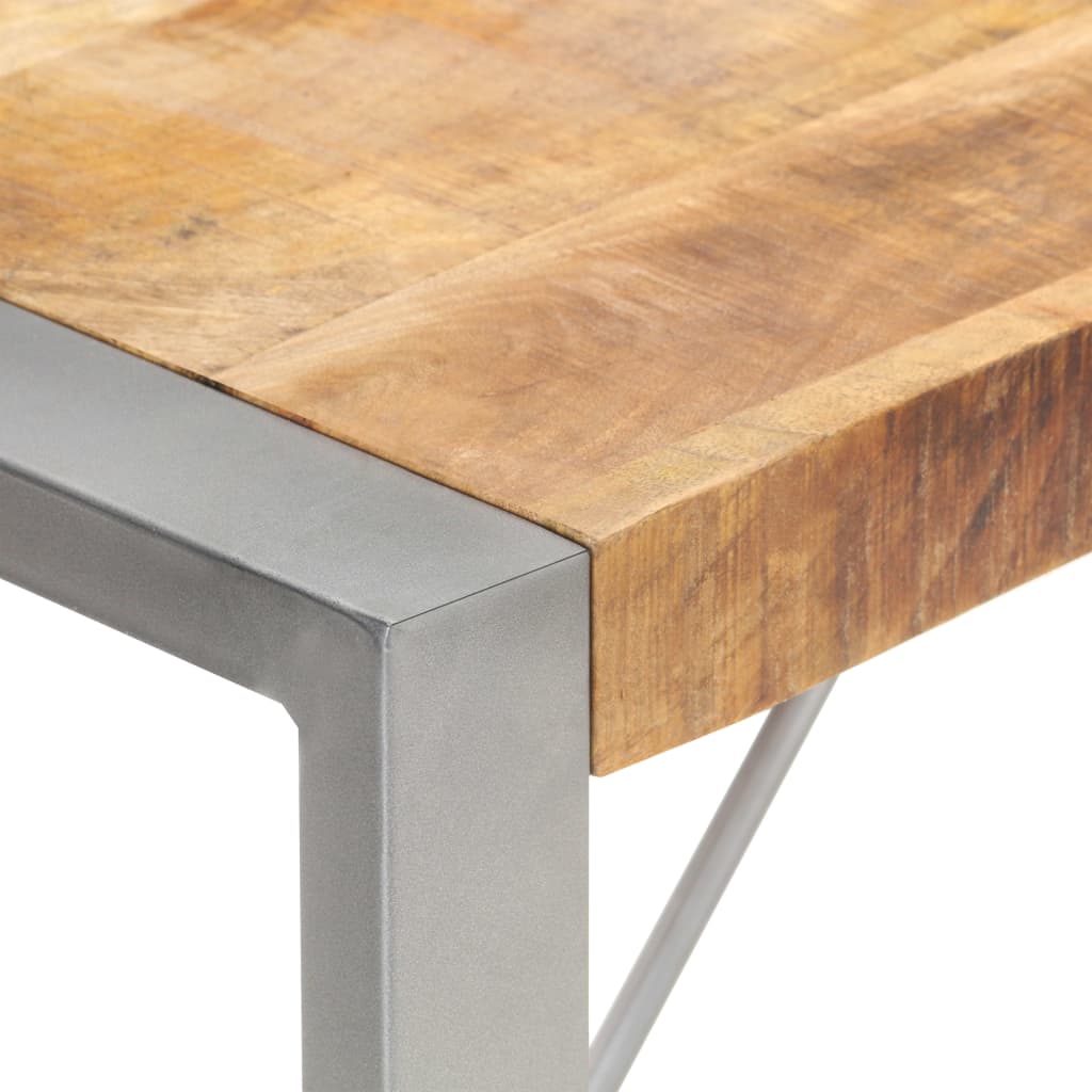 vidaXL Esstisch 120x60x75 cm Raues Mango-Massivholz