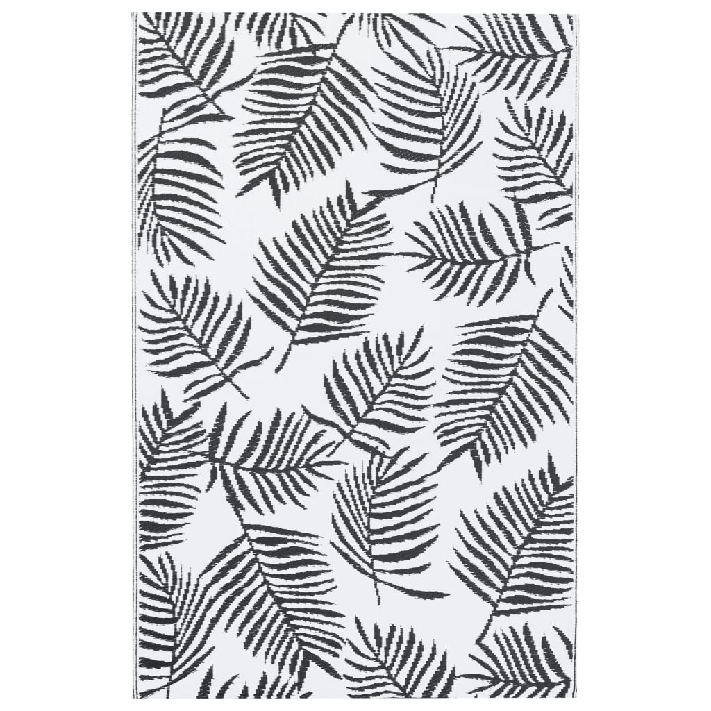 vidaXL Outdoor-Teppich ARAKIL Weiß und Schwarz 120x180 cm PP