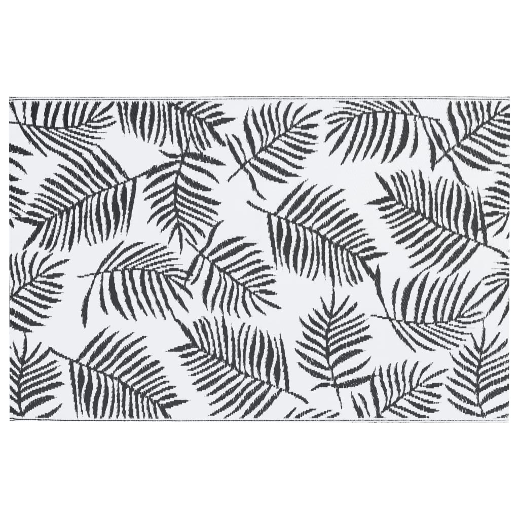 vidaXL Outdoor-Teppich ARAKIL Weiß und Schwarz 120x180 cm PP