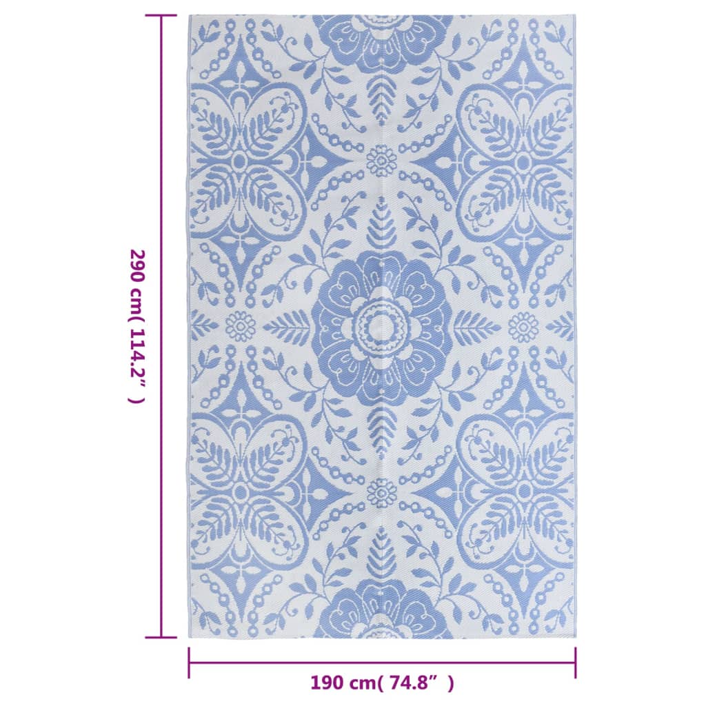 vidaXL Outdoor-Teppich ARAKIL Babyblau 190x290 cm PP