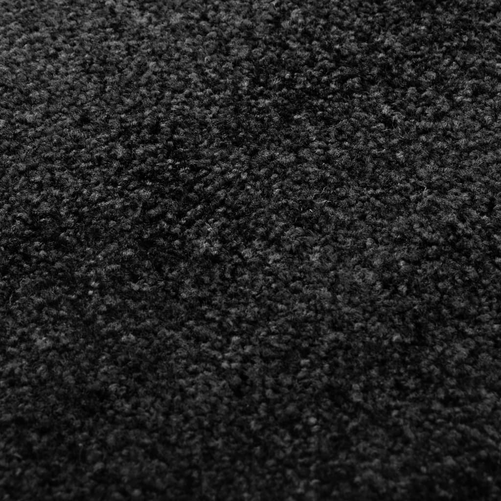 vidaXL Fußmatte Waschbar Schwarz 40x60 cm