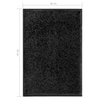 vidaXL Fußmatte Waschbar Schwarz 40x60 cm