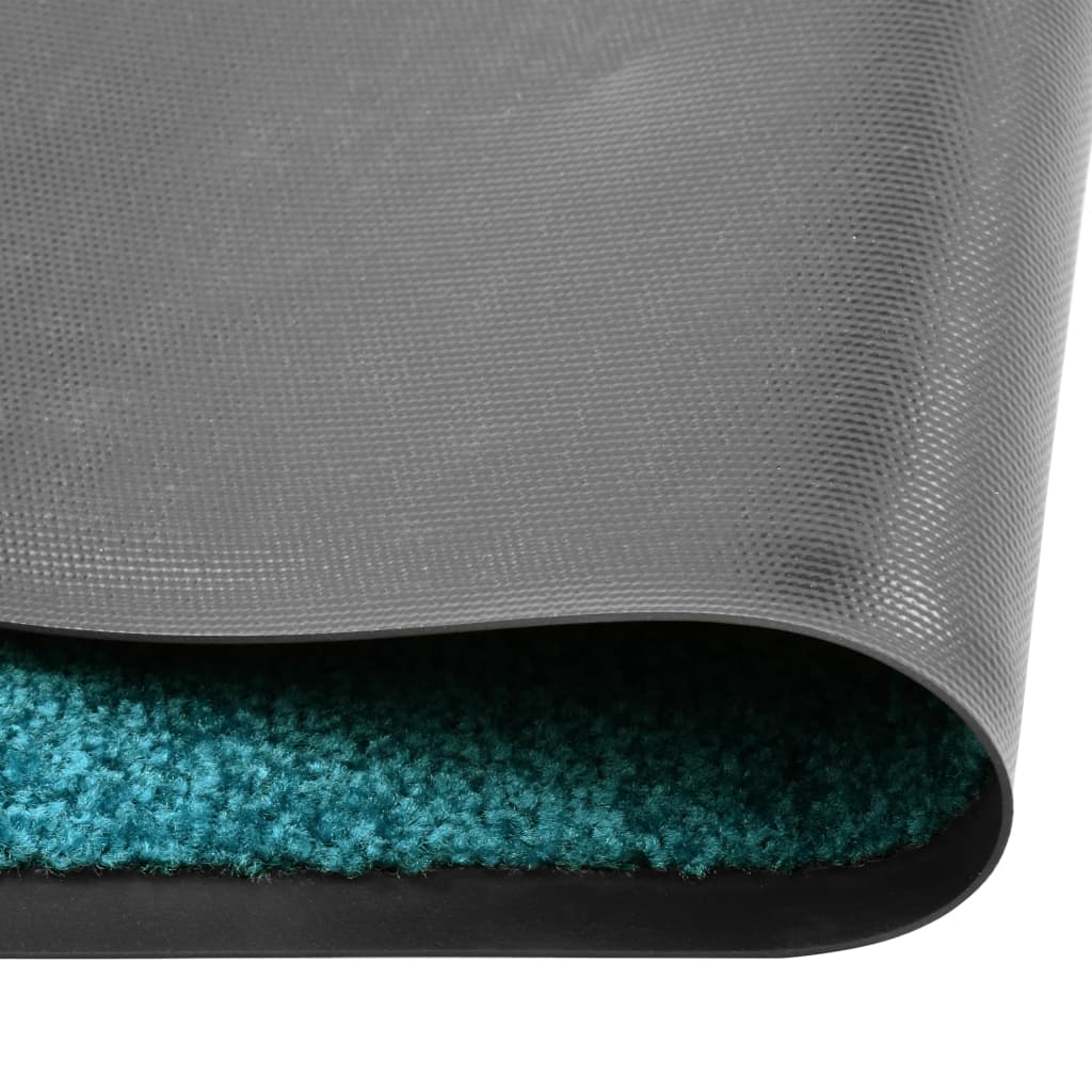 vidaXL Fußmatte Waschbar Cyan 40x60 cm