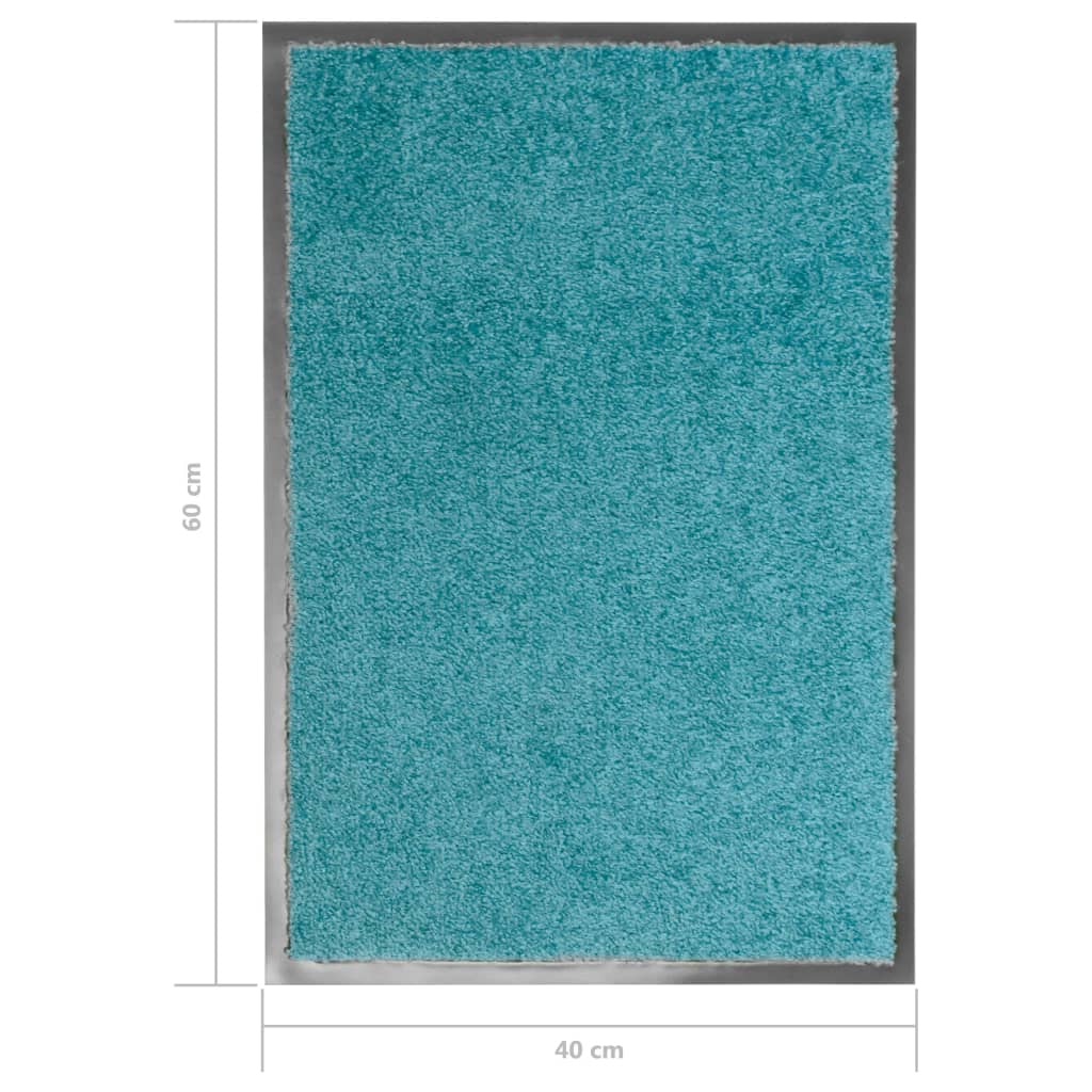 vidaXL Fußmatte Waschbar Cyan 40x60 cm