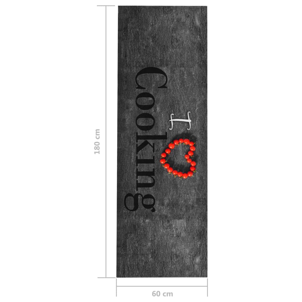 vidaXL Küchenbodenmatte Waschbar Cooking 60x180 cm
