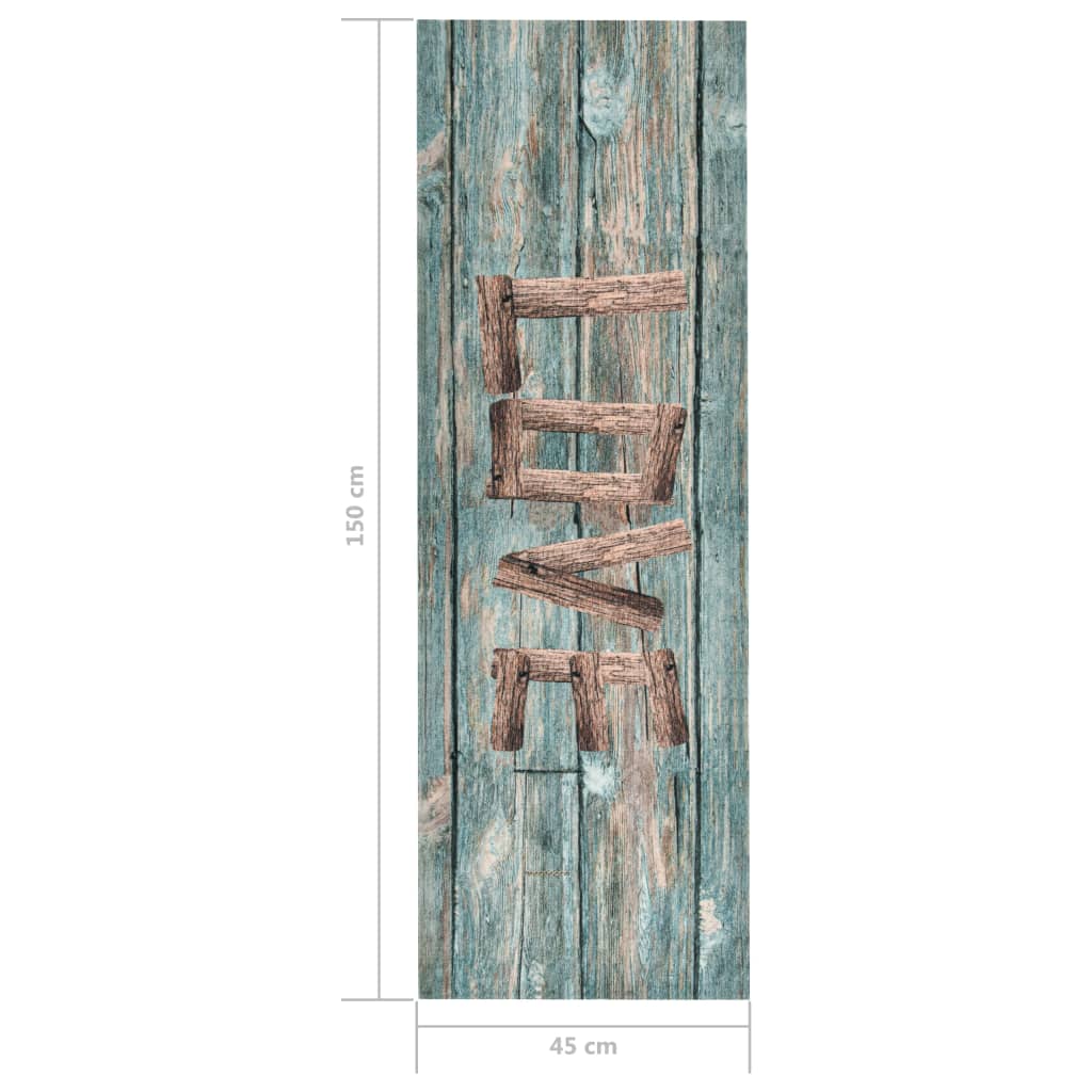 vidaXL Küchenbodenmatte Waschbar Love 45x150 cm