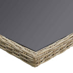 vidaXL Garten-Esstisch Braun 200x100x74 cm Glas und Poly Rattan