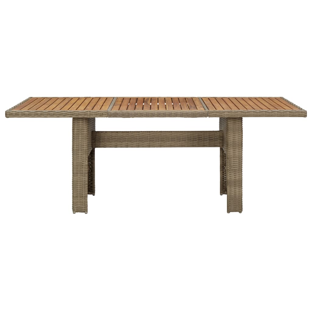 vidaXL Garten-Esstisch Braun 200x100x74 cm Poly Rattan