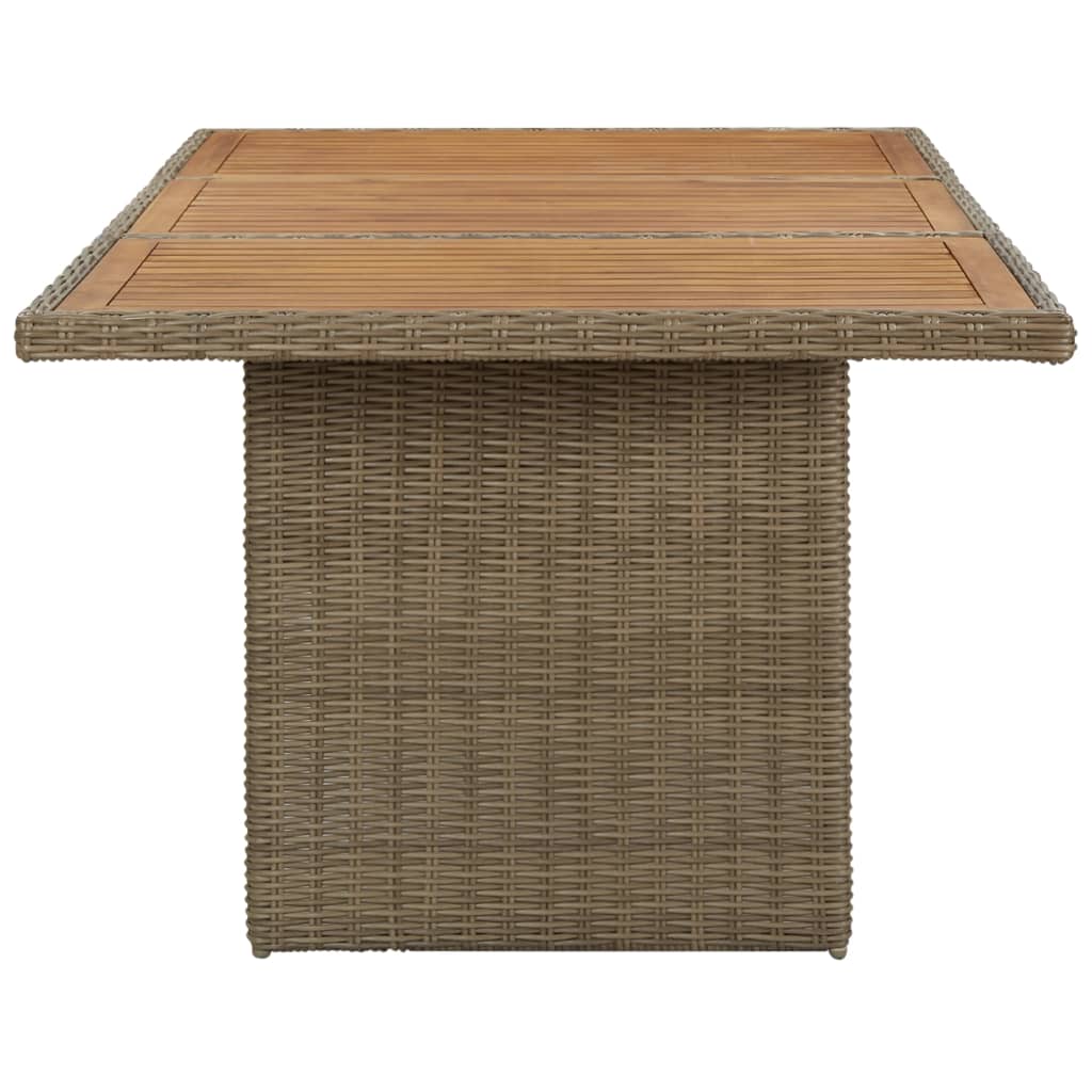 vidaXL Garten-Esstisch Braun 200x100x74 cm Poly Rattan