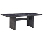 vidaXL Garten-Esstisch Braun 200x100x74 cm Glas und Poly Rattan