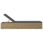 vidaXL Sonnenliege Poly Rattan Braun und Dunkelgrau