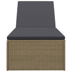 vidaXL Sonnenliege Poly Rattan Braun und Dunkelgrau