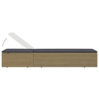 vidaXL Sonnenliege Poly Rattan Braun und Dunkelgrau