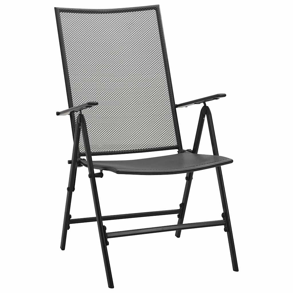 vidaXL Klappstühle 4 Stk. Mesh Stahl Anthrazit