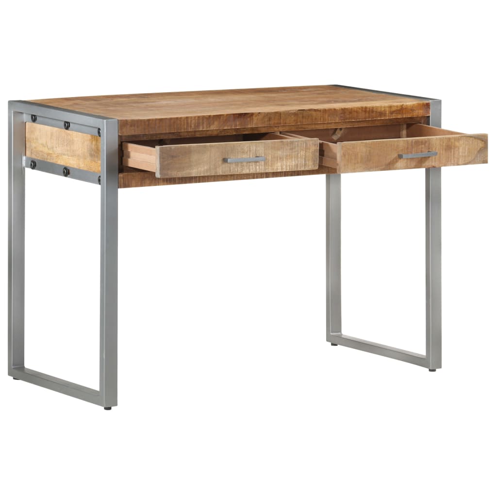 vidaXL Schreibtisch 108x50x75 cm Raues Mangoholz