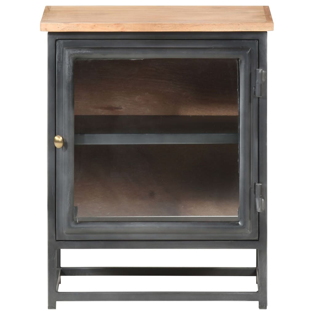 vidaXL Nachttisch Grau 40x30x50 cm Massivholz Akazie