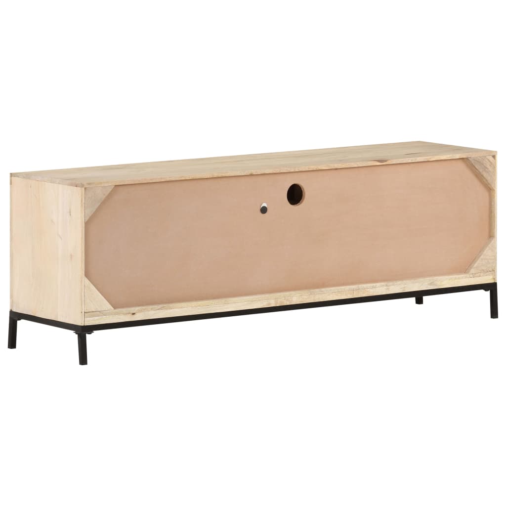vidaXL TV-Schrank 120x30x40 cm Mango Massivholz und Rohrgeflecht