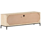 vidaXL TV-Schrank 120x30x40 cm Mango Massivholz und Rohrgeflecht