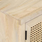 vidaXL TV-Schrank 120x30x40 cm Mango Massivholz und Rohrgeflecht