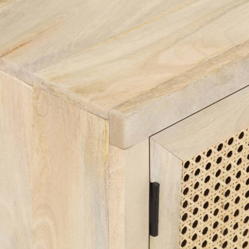 vidaXL TV-Schrank 120x30x40 cm Mango Massivholz und Rohrgeflecht