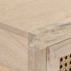 vidaXL Konsolentisch 100x35x76 cm Mango Massivholz und Rohrgeflecht
