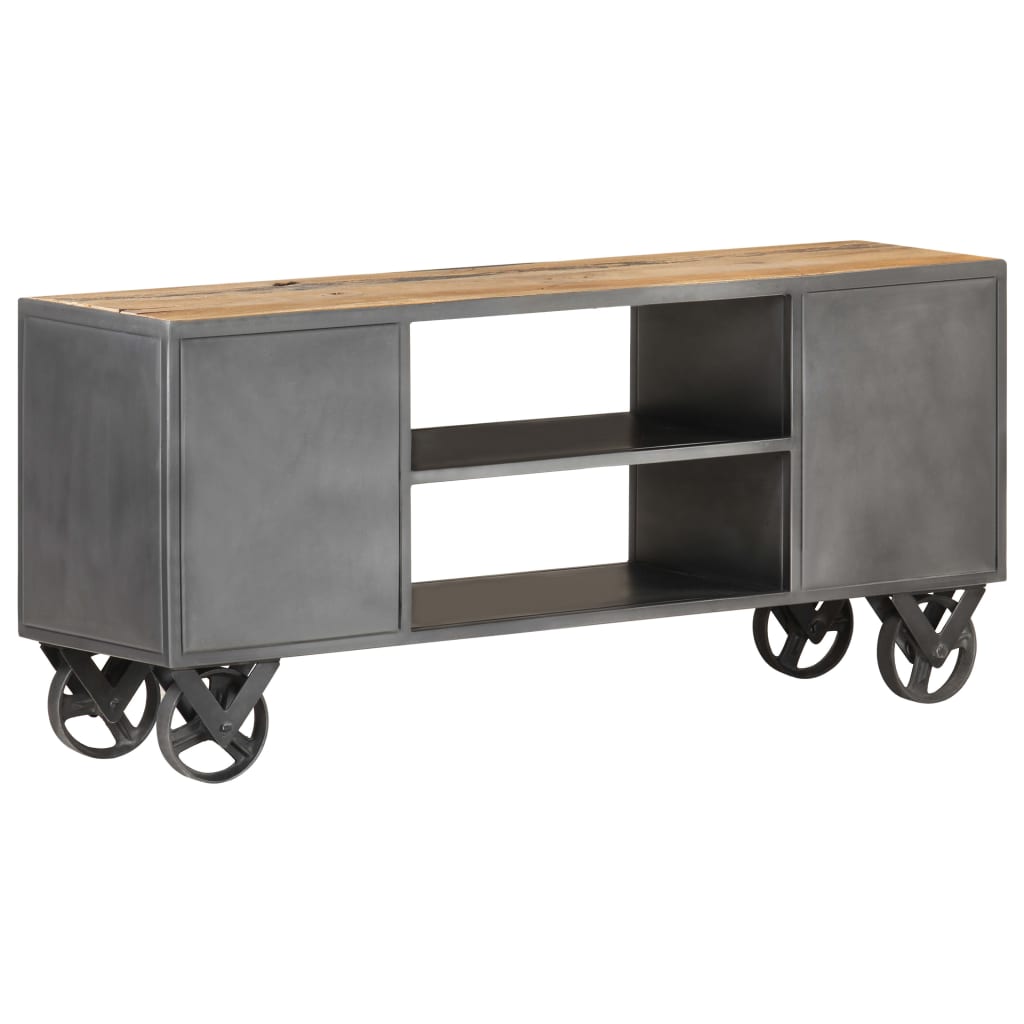 vidaXL TV-Schrank 110x30x49 cm Altholz Massiv