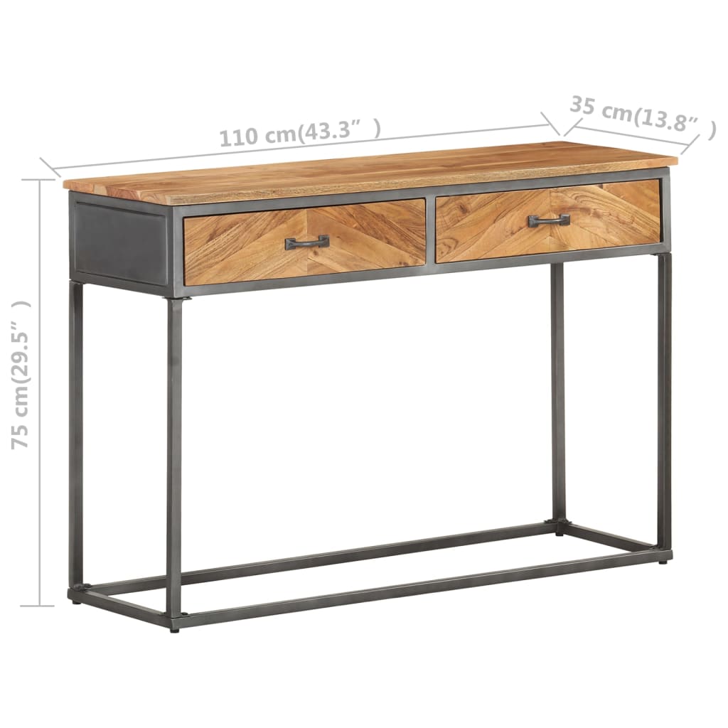 vidaXL Konsolentisch 110x35x75 cm Akazie Massivholz