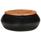 vidaXL Couchtisch Schwarz 68x68x30 cm Recyceltes Massivholz