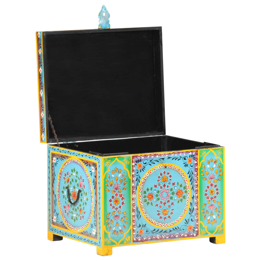 vidaXL Aufbewahrungsbox Handbemalt 50x40x40 cm Mango Massivholz